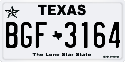 TX license plate BGF3164