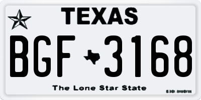 TX license plate BGF3168