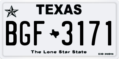 TX license plate BGF3171
