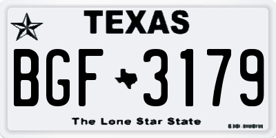 TX license plate BGF3179