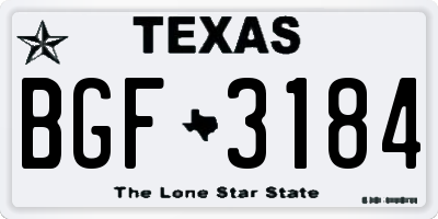 TX license plate BGF3184