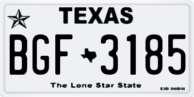 TX license plate BGF3185