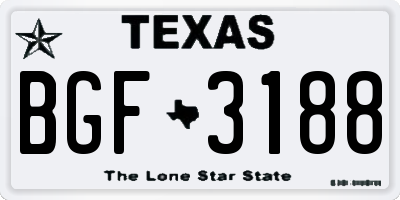 TX license plate BGF3188