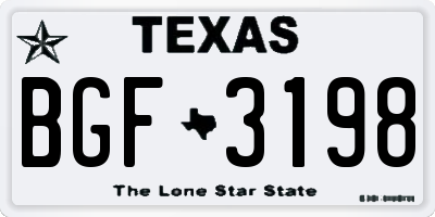 TX license plate BGF3198
