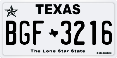 TX license plate BGF3216