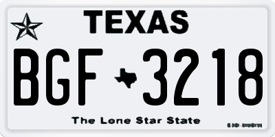 TX license plate BGF3218