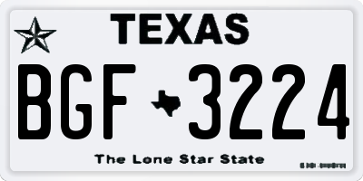TX license plate BGF3224