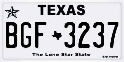 TX license plate BGF3237