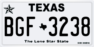 TX license plate BGF3238