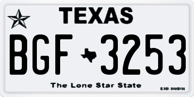TX license plate BGF3253