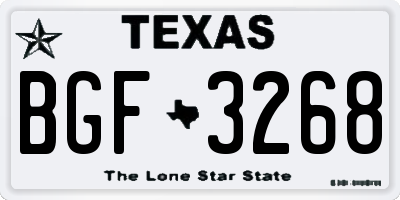 TX license plate BGF3268