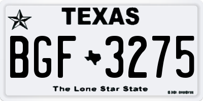 TX license plate BGF3275
