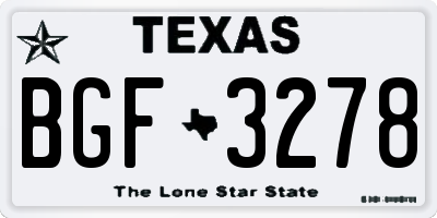 TX license plate BGF3278