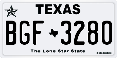 TX license plate BGF3280
