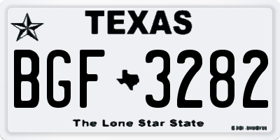 TX license plate BGF3282