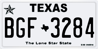 TX license plate BGF3284