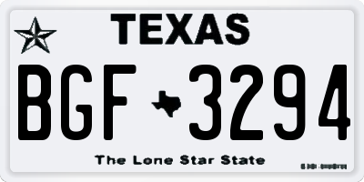 TX license plate BGF3294