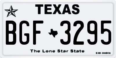 TX license plate BGF3295