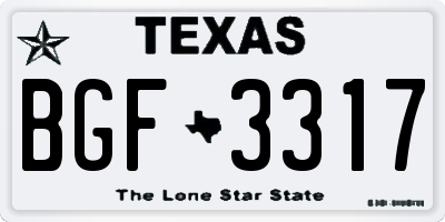 TX license plate BGF3317
