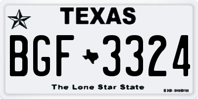TX license plate BGF3324