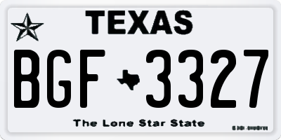 TX license plate BGF3327