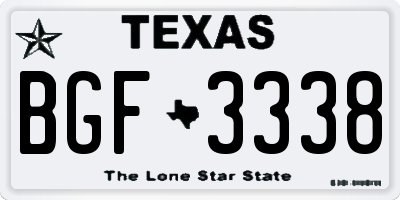 TX license plate BGF3338