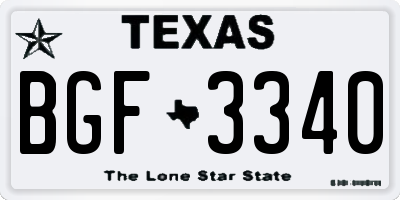 TX license plate BGF3340