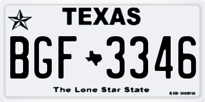 TX license plate BGF3346