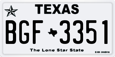 TX license plate BGF3351