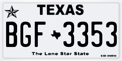 TX license plate BGF3353