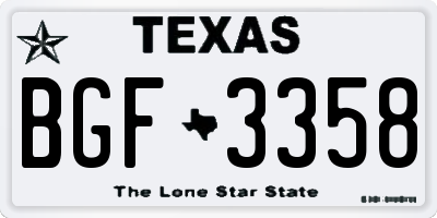 TX license plate BGF3358