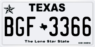 TX license plate BGF3366