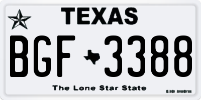 TX license plate BGF3388