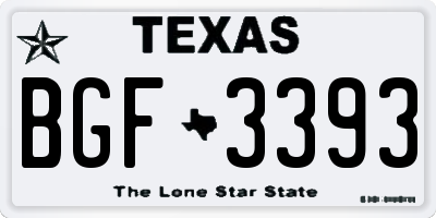 TX license plate BGF3393