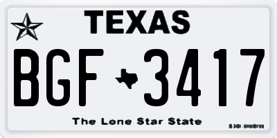 TX license plate BGF3417