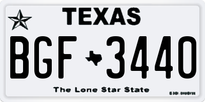 TX license plate BGF3440