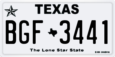 TX license plate BGF3441
