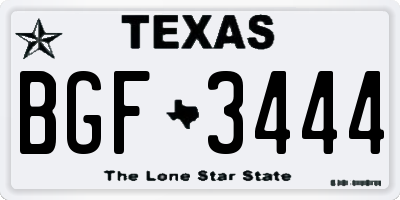TX license plate BGF3444