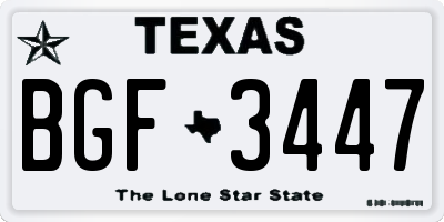TX license plate BGF3447