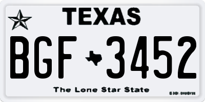 TX license plate BGF3452