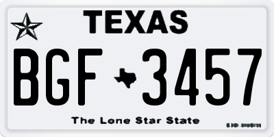 TX license plate BGF3457
