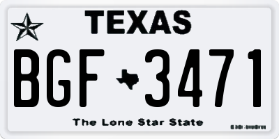 TX license plate BGF3471