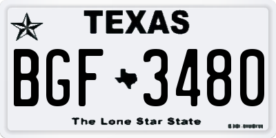 TX license plate BGF3480