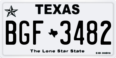 TX license plate BGF3482