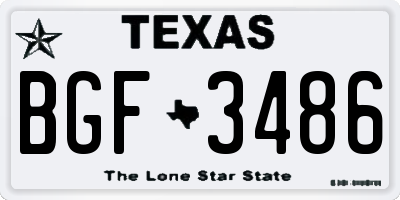TX license plate BGF3486