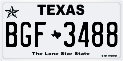 TX license plate BGF3488