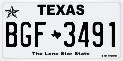 TX license plate BGF3491