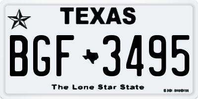TX license plate BGF3495