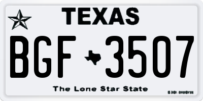 TX license plate BGF3507