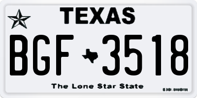TX license plate BGF3518